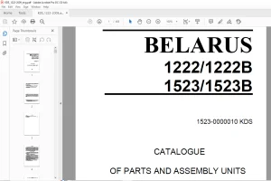 Belarus 1222 1222B 1523 1523B Tractor Parts Catalogue & Assembly Manual 1523-0000010 KDS - PDF DOWNLOAD