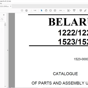 Belarus 1222 1222B 1523 1523B Tractor Parts Catalogue & Assembly Manual 1523-0000010 KDS - PDF DOWNLOAD