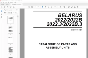 Belarus 2022 2022В 2022.3 2022В.3 Tractor Parts Catalogue & Assembly Manual 2022-0000010КДС - PDF DOWNLOAD