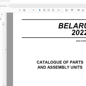 Belarus 2022.5 Tractor Parts Catalogue & Assembly Manual 2022.5-0000010KDS - PDF DOWNLOAD