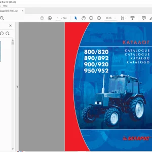 Belarus 800 820 890 892 900 920 950 952 Tractor Parts Catalogue & Assembly Manual - PDF DOWNLOAD