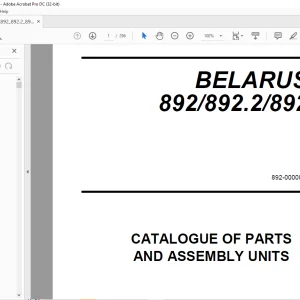 Belarus 892 892.2 892.3 Tractor Parts Catalogue & Assembly Manual - PDF DOWNLOAD