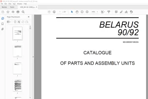 Belarus 90 92 Parts Catalogue & Assembly Manual - PDF DOWNLOAD