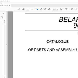 Belarus 90 92 Parts Catalogue & Assembly Manual - PDF DOWNLOAD