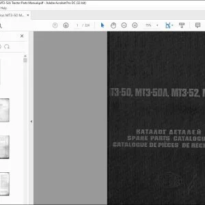 Belarus MT3-50 MT3-50A MT3-52 MT3-52A Tractor Parts Manual - PDF DOWNLOAD