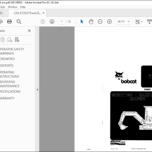 Bobcat 220 Operation & Maintenance Manual 6720379  - PDF DOWNLOAD
