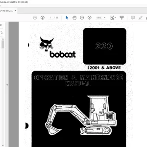 Bobcat 220 Operation & Maintenance Manual 6720448 -  PDF DOWNLOAD