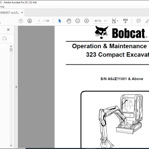 Bobcat 323 Compact Excavator Operation & Maintenance Manual 6986957 - PDF DOWNLOAD