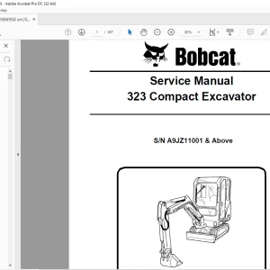 Bobcat 323 Compact Excavator Service Manual 6986958  - PDF DOWNLOAD