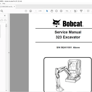 Bobcat 323 Excavator Service Manual 6903380 (6-11) -  PDF DOWNLOAD
