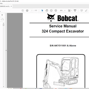 Bobcat 324 Compact Excavator Service Manual 6989593 (02-16)  - PDF DOWNLOAD