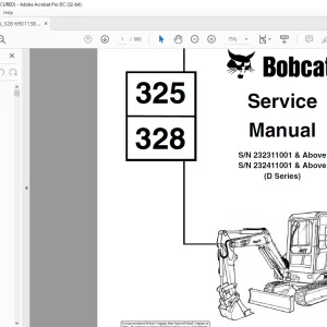 Bobcat 325 328 Service Manual 6901138 - PDF DOWNLOAD