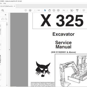 Bobcat 325 Excavator Service Manual 6722849 -  PDF DOWNLOAD