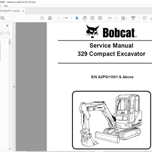 Bobcat 329 Compact Excavator Service Manual 6904771 (7-12) - PDF DOWNLOAD