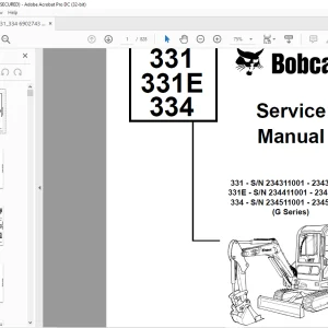Bobcat 331 331E 334 Service Manual 6902743 (11-09) - PDF DOWNLOAD
