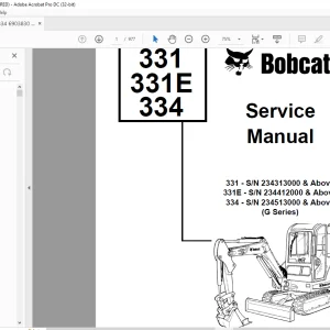 Bobcat 331 331E 334 Service Manual 6903830 (10-09) - PDF DOWNLOAD