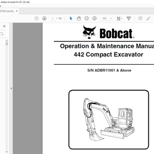 Bobcat 442 Compact Excavator Operation & Maintenance Manual SN ADBR11001 & Above - PDF DOWNLOAD