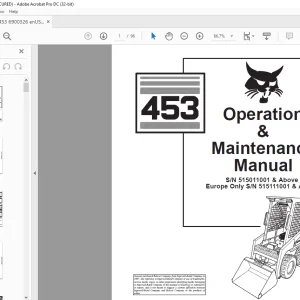 Bobcat 453 Loader Operation & Maintenance Manual 6900326 - PDF DOWNLOAD