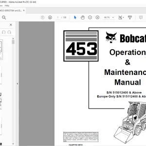Bobcat 453 Loader Operation & Maintenance Manual 6900784 - PDF DOWNLOAD