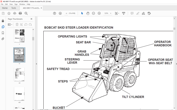 Bobcat 463 Loader Operation & Maintenance Manual 6901175 - PDF DOWNLOAD ...