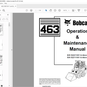 Bobcat 463 Loader Operation & Maintenance Manual 6901811 - PDF DOWNLOAD