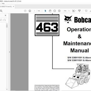 Bobcat 463 Loader Operation & Maintenance Manual 6903710 - PDF DOWNLOAD