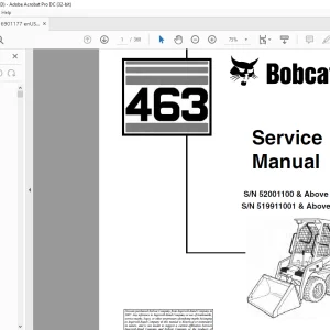 Bobcat 463 Loader Service Manual 6901177 (6-12) - PDF DOWNLOAD