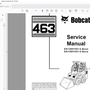 Bobcat 463 Loader Service Manual 6903711 (10-12) - PDF DOWNLOAD
