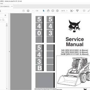 Bobcat 540 543 543B Loader Service Manual 6566532 (6-12) - PDF DOWNLOAD