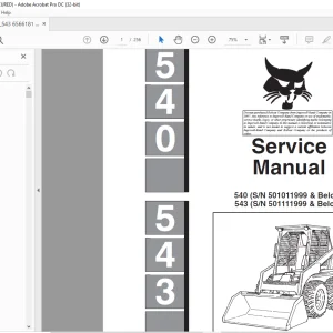 Bobcat 540 543 Loader Service Manual 6566181 (6-12) - PDF DOWNLOAD