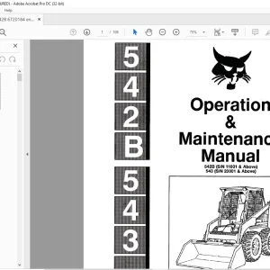 Bobcat 542B 543 Loader Operation & Maintenance Manual 6720184 - PDF DOWNLOAD