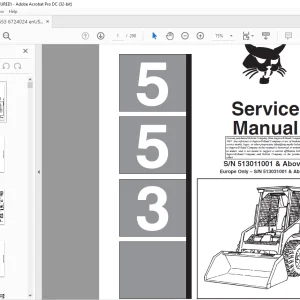 Bobcat 553 Loader Service Manual 6724024 (6-12) - PDF DOWNLOAD
