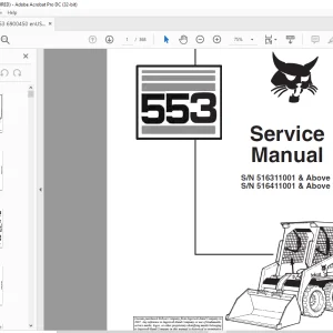 Bobcat 553 Loader Service Manual 6900450 (6-12) - PDF DOWNLOAD