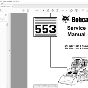 Bobcat 553 Loader Service Manual 6901824 (6-12) - PDF DOWNLOAD