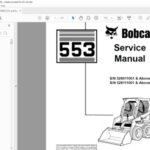 Bobcat 553 Loader Service Manual 6903125 (6-12) - PDF DOWNLOAD