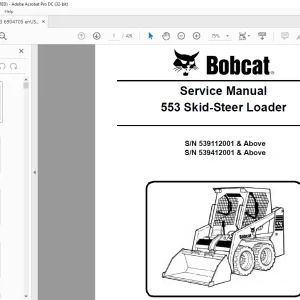 Bobcat 553 Skid-Steer Loader Loader Service Manual 6904705 (10-12) - PDF DOWNLOAD