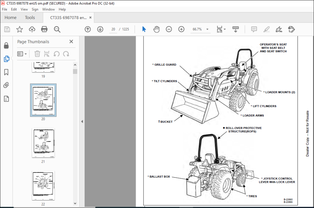 Bobcat CT335 Compact Tractor Service Manual 6987078(1-14) - PDF