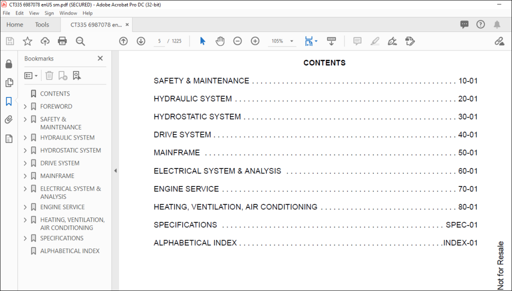 Bobcat CT335 Compact Tractor Service Manual 6987078(1-14) - PDF