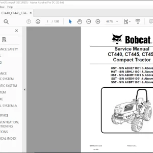 Bobcat CT440, CT445, CT450 Compact Tractor Service Manual 6987079(1-14) - PDF DOWNLOAD