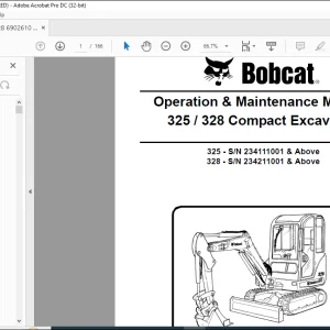 Bobcat Compact Excavator 325 328 Operation & Maintenance Manual 6902610 -  PDF DOWNLOAD