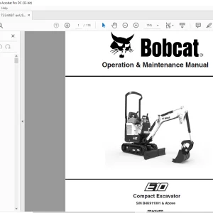 Bobcat Compact Excavator E10 Operation & Maintenance Manual 7334487(12-20)  - PDF DOWNLOAD