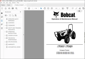 Bobcat Compact Tractor CT2035 CT2040 Operation & Maintenance Manual 7398895(12-20)  - PDF DOWNLOAD