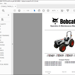 Bobcat Compact Tractor CT4045 CT4050 CT4055 CT4058 Operation