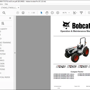 Bobcat Compact Tractor CT4045 CT4050 CT4055 CT4058  Operation & Maintenance Manual 7372752(05-20) - PDF  DOWNLOAD