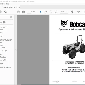 Bobcat Compact Tractor CT4045 HST T4055 HST Operation & Maintenance Manual 7412980 (09-20) -  PDF DOWNLOAD