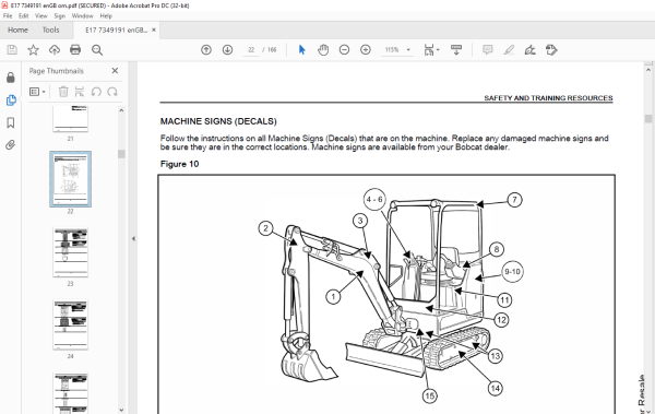 Bobcat E17 Compact Excavator Operation And Maintenance Manual Sn B4pj11001 And Above Pdf Download