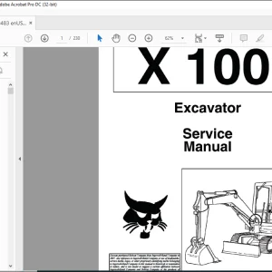 Bobcat Excavator 100 Service Manual 6570483 - PDF DOWNLOAD