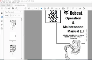 Bobcat Excavator 320 320L 322 Operation & Maintenance Manual 6902608EN - PDF DOWNLOAD