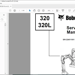 Bobcat Excavator 320 320L Service Manual 6903818 - PDF DOWNLOAD