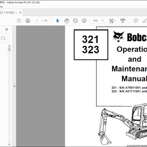 Bobcat Excavator 321 323 Operation & Maintenance Manual 7141831 -  PDF DOWNLOAD